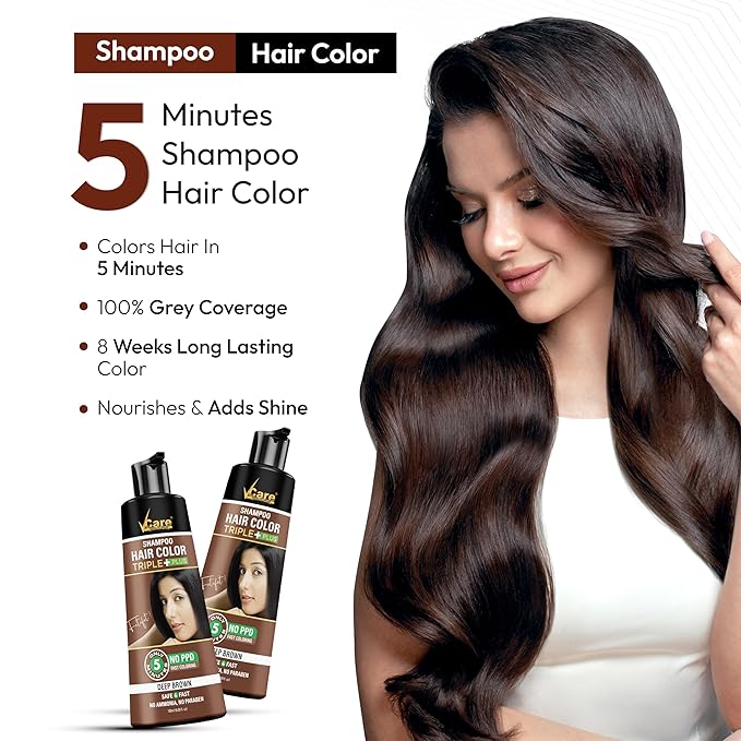 VCare Shampoo Hair Colour Shampoo - 180 ml (Pack of 2)