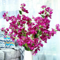 Artificial Flowers Silk Bougainvillea Branches Faux Artificial Bougainvillea Floral Stems Long Plant Branches 45"