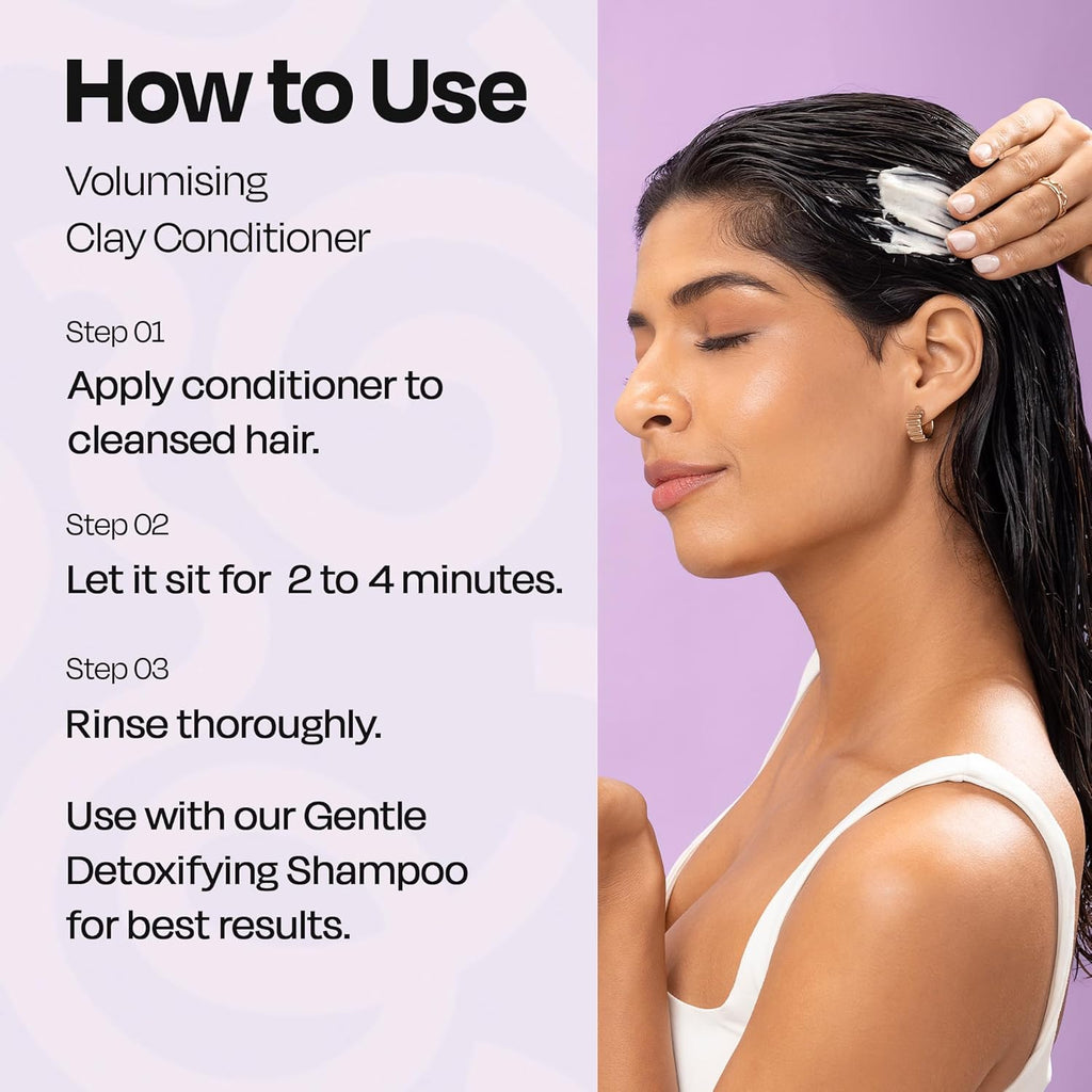 MANETAIN Volumising Clay Conditioner 200gm for Curly & Wavy Hair | Oil Control & Detoxifying Formula for Frizzy Hair with Manicouagan Clay & BIOVOLUME™ | Lightweight, CG-Friendly Hair Conditioner