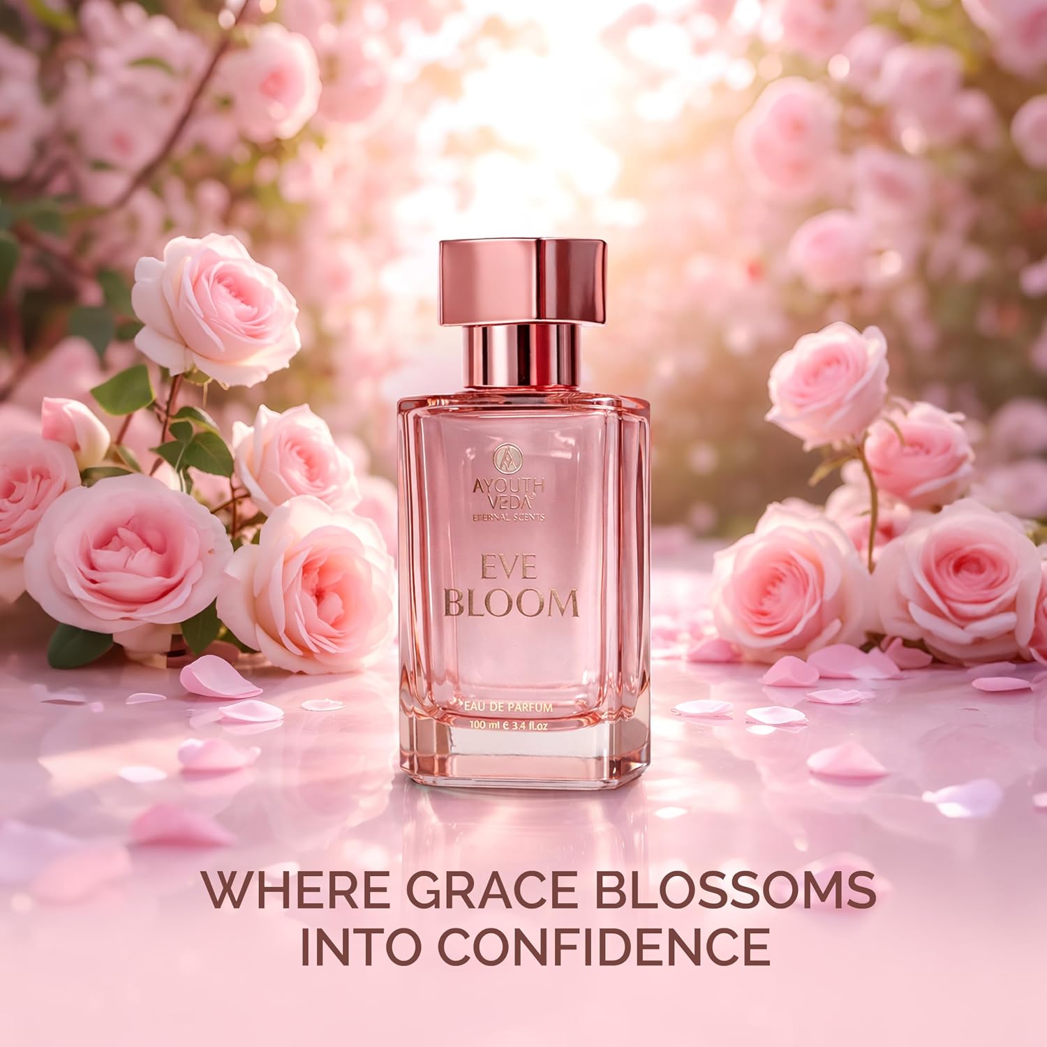 Ayouthveda Eve Bloom Eau De Parfum for Women | Long-Lasting Floral Luxury Perfume | Fresh Green, Gardenia Jasmine, Amber Accord & White Musk | Elegant Daily Wear Fragrance | 100ml