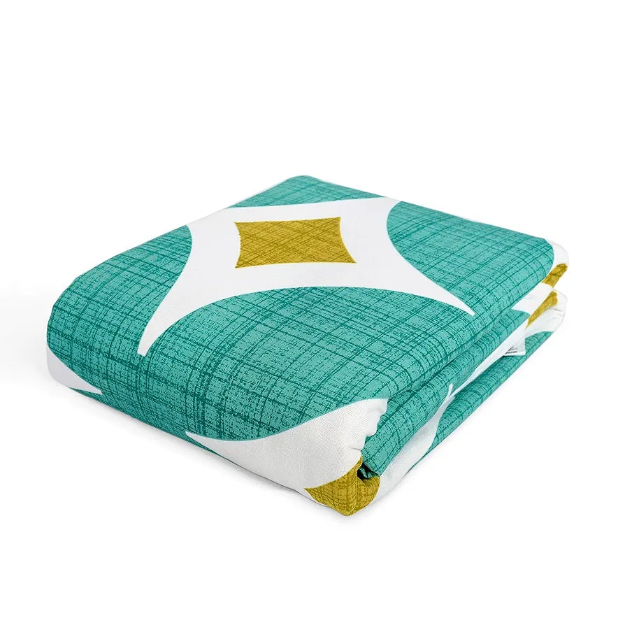 Divine Casa 120 GSM Glace Cotton Double Bed Dohar Lightweight AC Blanket Colour Turquoise Blue & Leaf Green