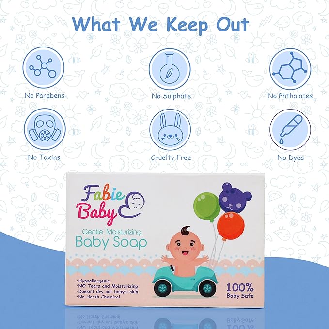 Fabie Baby Gentle Moisturizing Baby Soap - 75 Gms | Pack of 2
