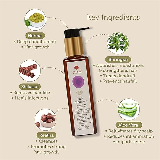 TVAM Restorative Henna Extra Conditioning Hair Cleanser - 200 ml