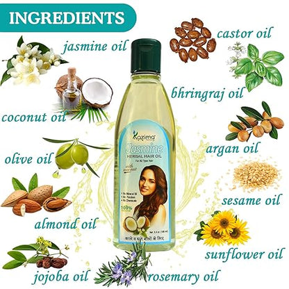 Kazima Jasmine Herbal Hair Oil - 100 ml (Pack of 2)