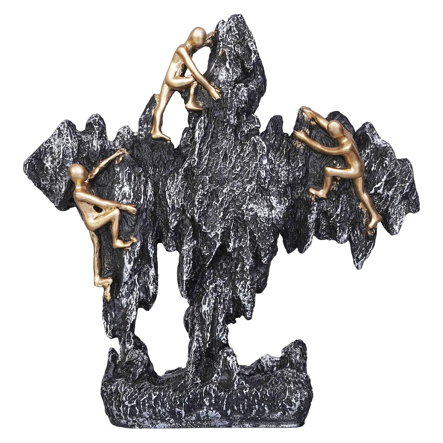 Ecraftindia 3 Men Climbing on Rock Mountain Climbers Human Figurine Showpiece