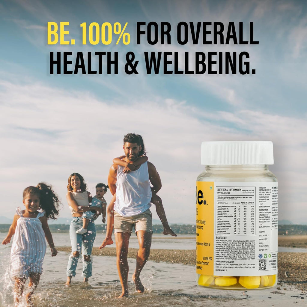 Be. 100% Daily Multivitamin Tablet for Men & Women | With Magnesium, Zinc, Biotin & Vitamin E | Everyday Multivitamin Tablets for Women & Men | Supports Energy, Immunity, Hair & Skin Care 30 Tablets