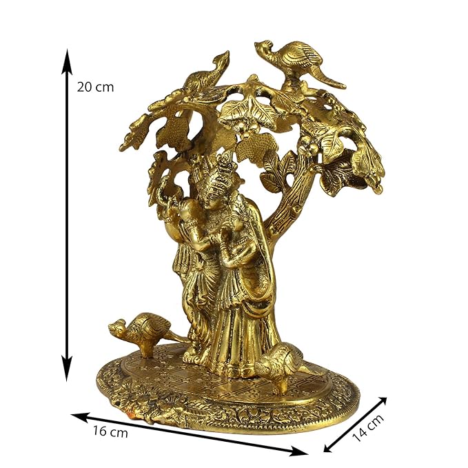Ecraftindia Radha Krishna Standing Under Tree Showpiece
