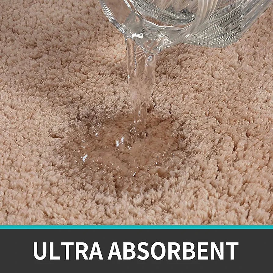 Luxe Home Bath Mat Super Soft Non Slip Vegas Mats for Bathroom Colour Rust