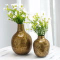 Behoma Antique Golden Metal Flower Vase for Home Decor Flowers not Included