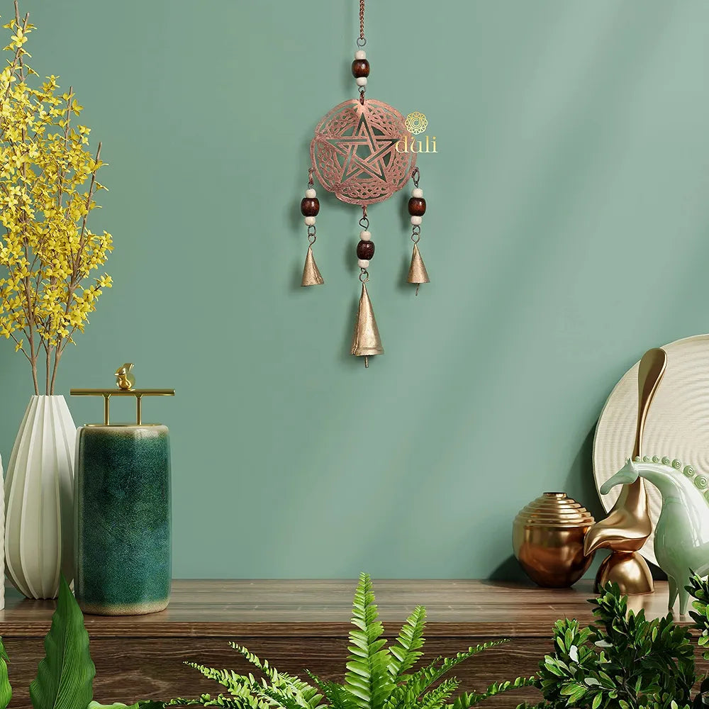 Duli Metal Star Windchime Wall Hanging Feng Shui Hanging Bells