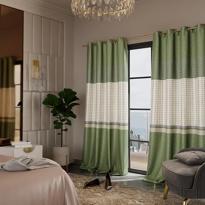 Stoa Paris Curtain for Home Single pc PatternedVelvet Curtain for Door Colour Majestic Meadow