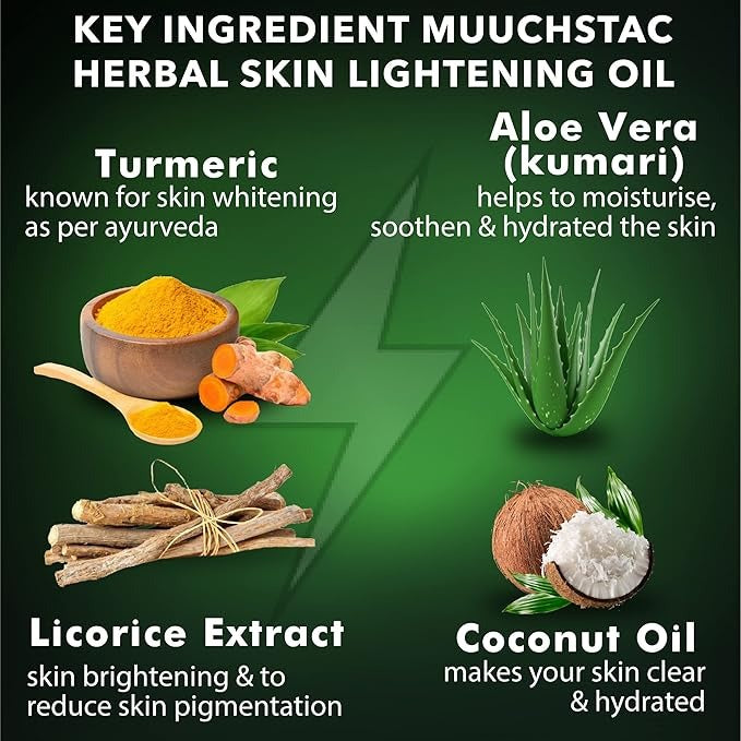 Muuchstac Herbal Skin Lightening Face Oil for Men - 30 ml