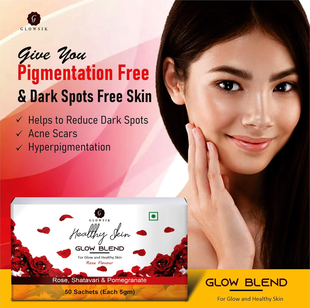 Glowsik Healthy Skin Glow Blend, Ayurvedic Beauty Supplement for Healthy, Glowing Skin - 30 Sachets | Pack of 2