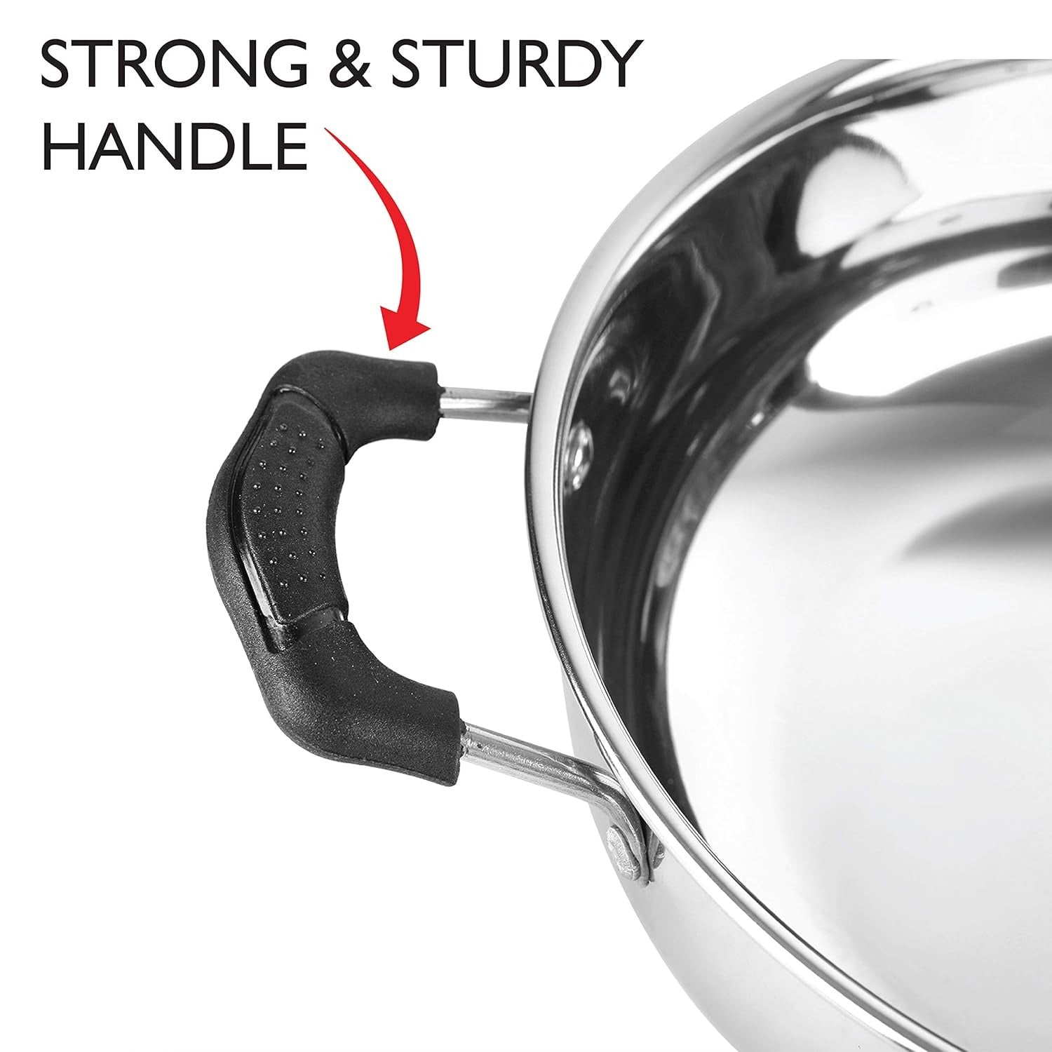 Cello Steelox Induction Compatible Stainless Steel Kadhai - 3ltr