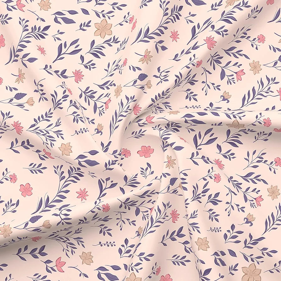 Layers Marigold Cotton Bedsheet Set for All Seasons Lightweight 144 TC King Size Pink Floral Oasis
