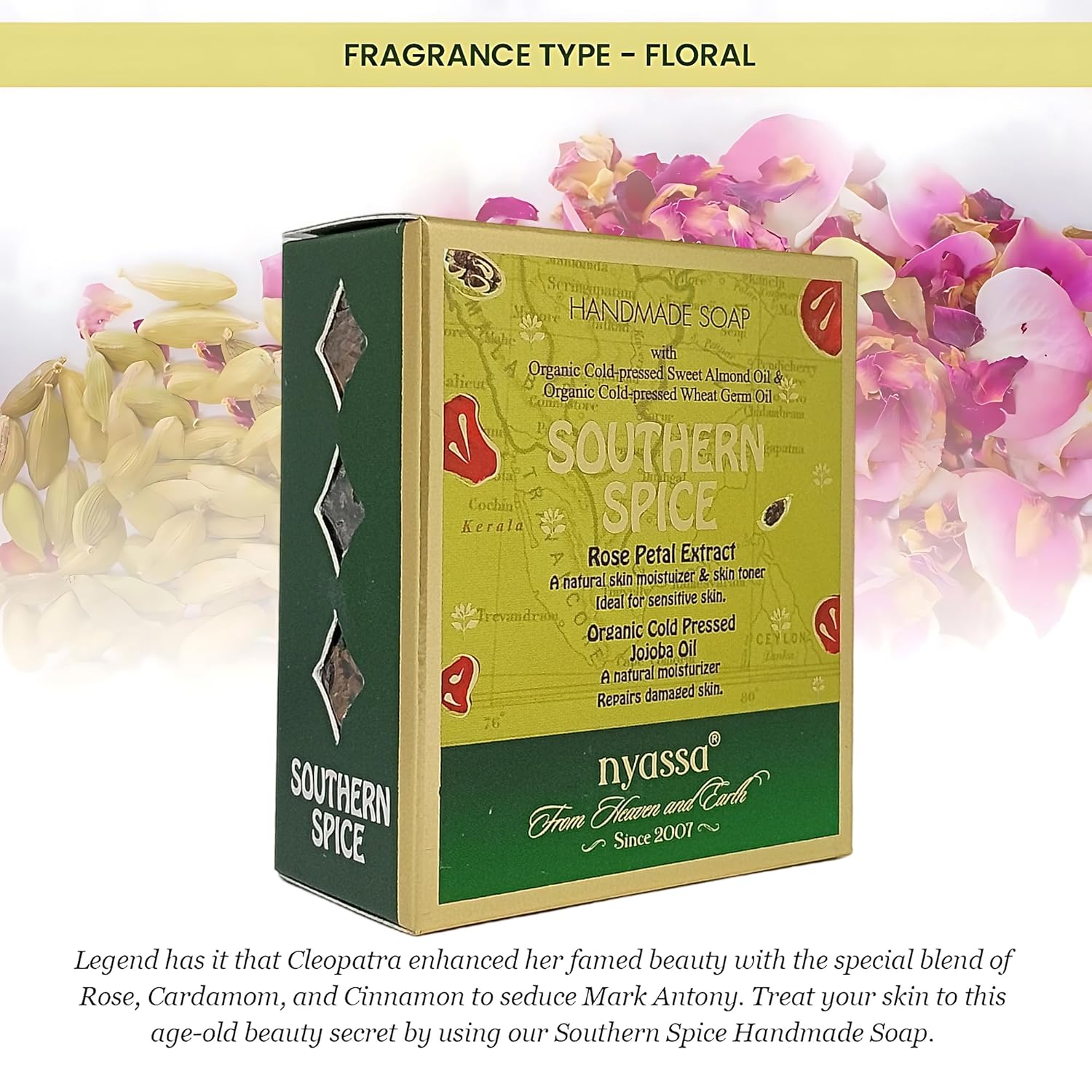 Nyassa Southern Spice Natural Bathing Handmade Soap All Skin Type - 150 Gms