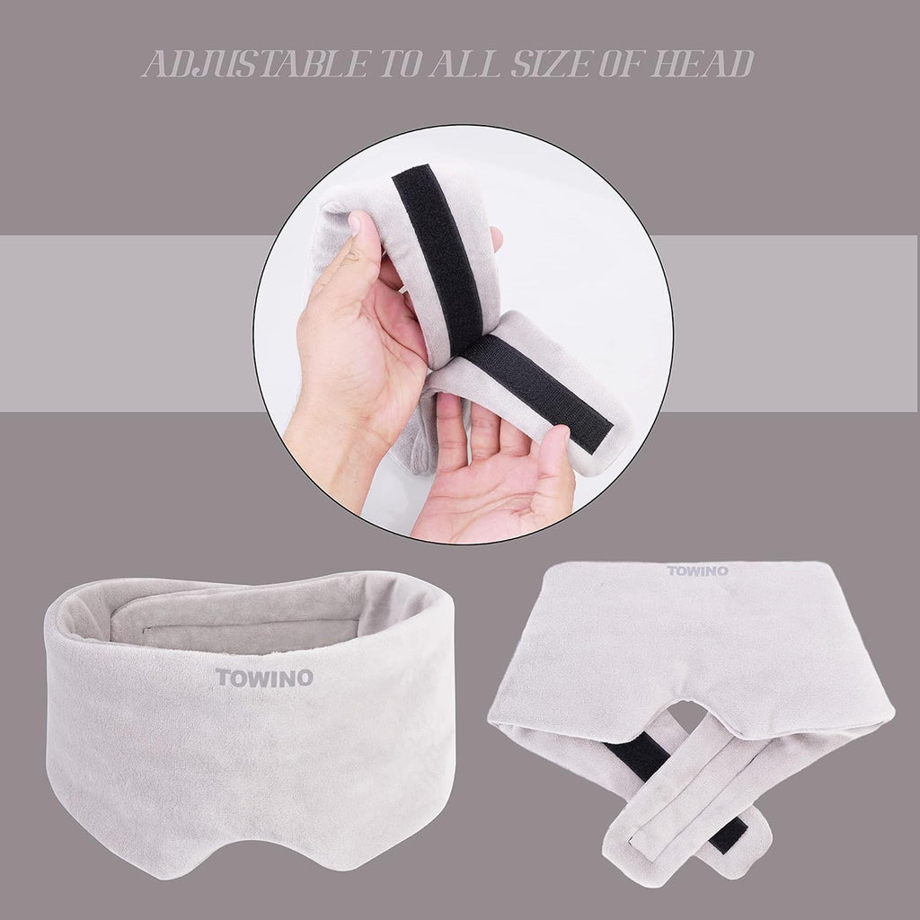 TOWINOÂ® Eye Mask for Sleeping Super Soft & Smooth And Fully Adjustable To All Size Heads - Super Soft & Comfortable for Women and Men, Blindfold for Travelling, Night Sleeping,Nap Suitable for All Family Members Made In India (Grey)