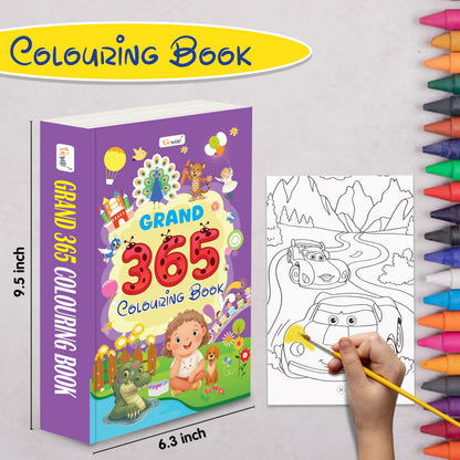 Grand - 365 Colouring Book :- Learn With Colouring, Creative Learning For Toddlers, Preschool Colouring Book, Educational Book For Kids, Toddler Fun Book, Simple Colouring Book For Kids