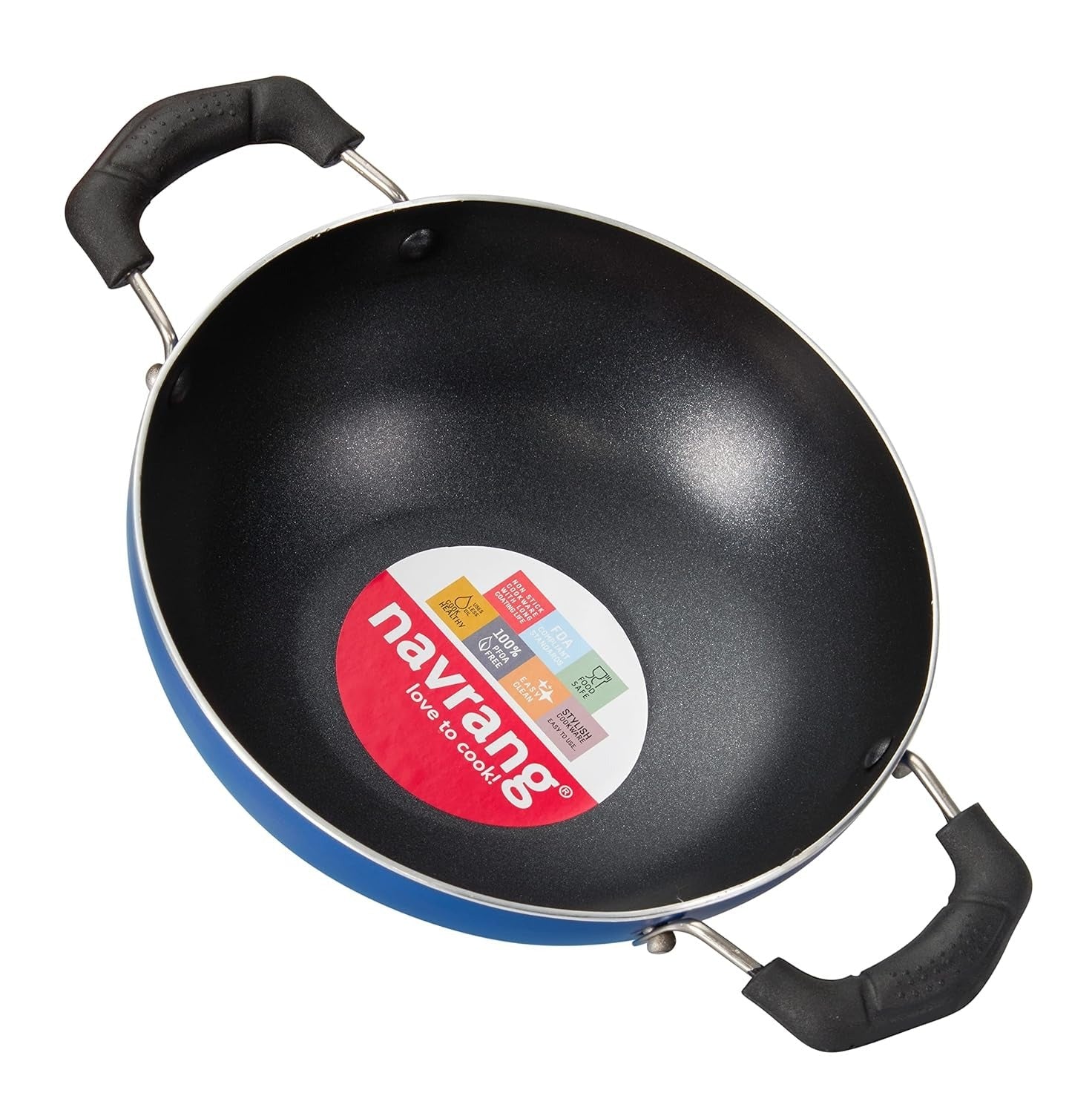 Navrang Non-Stick Gift Set Tawa & Kadai Blue 2 Pcs