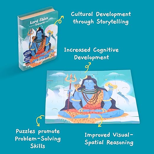 Toynama Educational Toys for Kids - Shiva 25 Pcs Jigsaw Puzzles Ages 3+ | Cultural Interactive Learning
