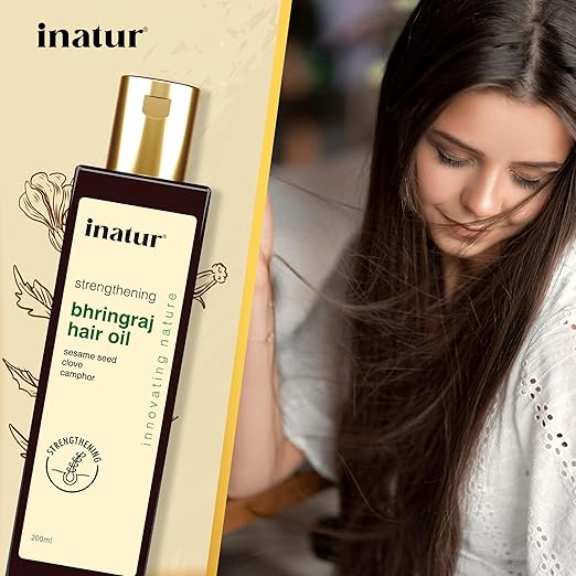 Inatur Bhringraj Oil Strengthens Hair - 200 ml