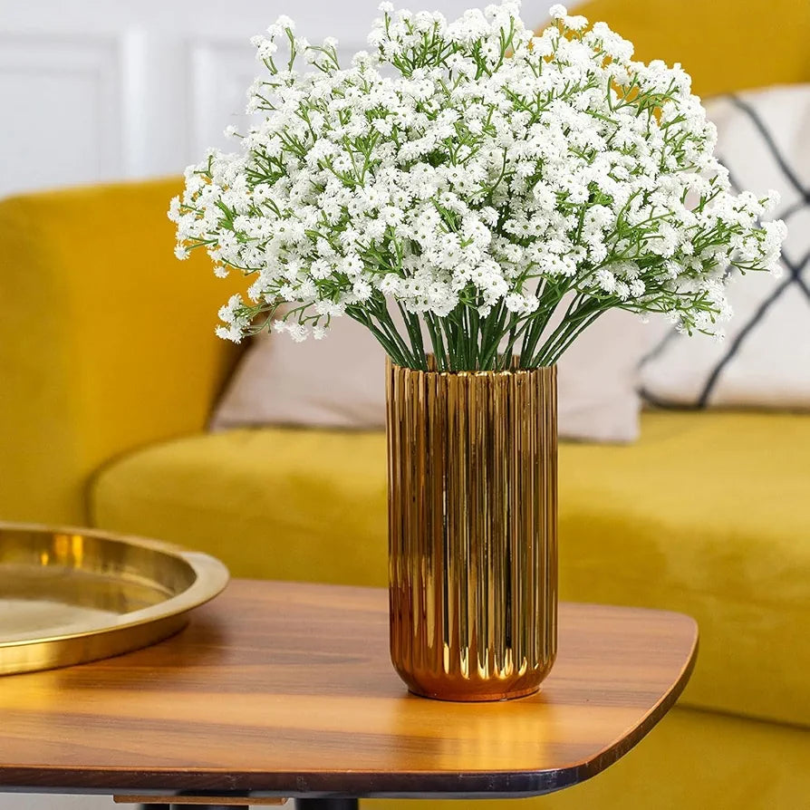 Long Stem Artificial Baby Breath Flowers Real Touch Silk Gypsophila Bouquets White