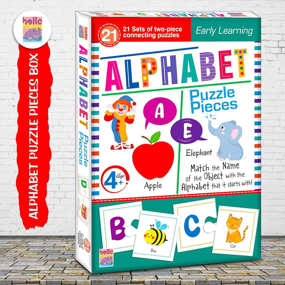 Hello Friend Alphabet Learning Jigsaw Puzzle Connecting 2-Piece  for Kids, Childrens and Toddlers Early Learning Educational