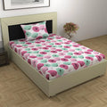Divine Casa 100% Cotton Bedsheet for Single Bed 144 TC Bedsheet Single Size Bed Cotton with 1 Pillow Cover Colour Rose Pink