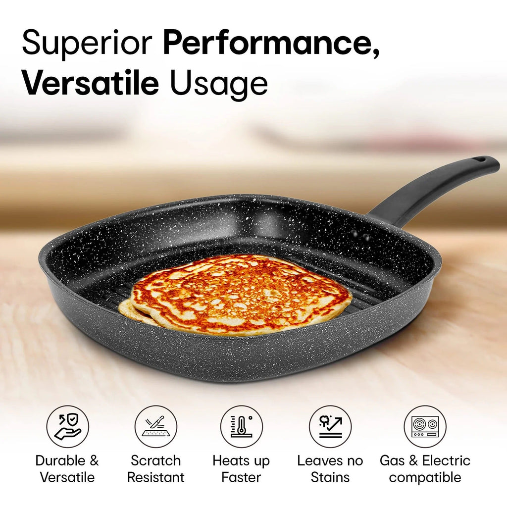 Anko Australia Non-Stick Aluminium Grill Pan 32cm 3-Layer Coating PFOA Free Bakelite Handle