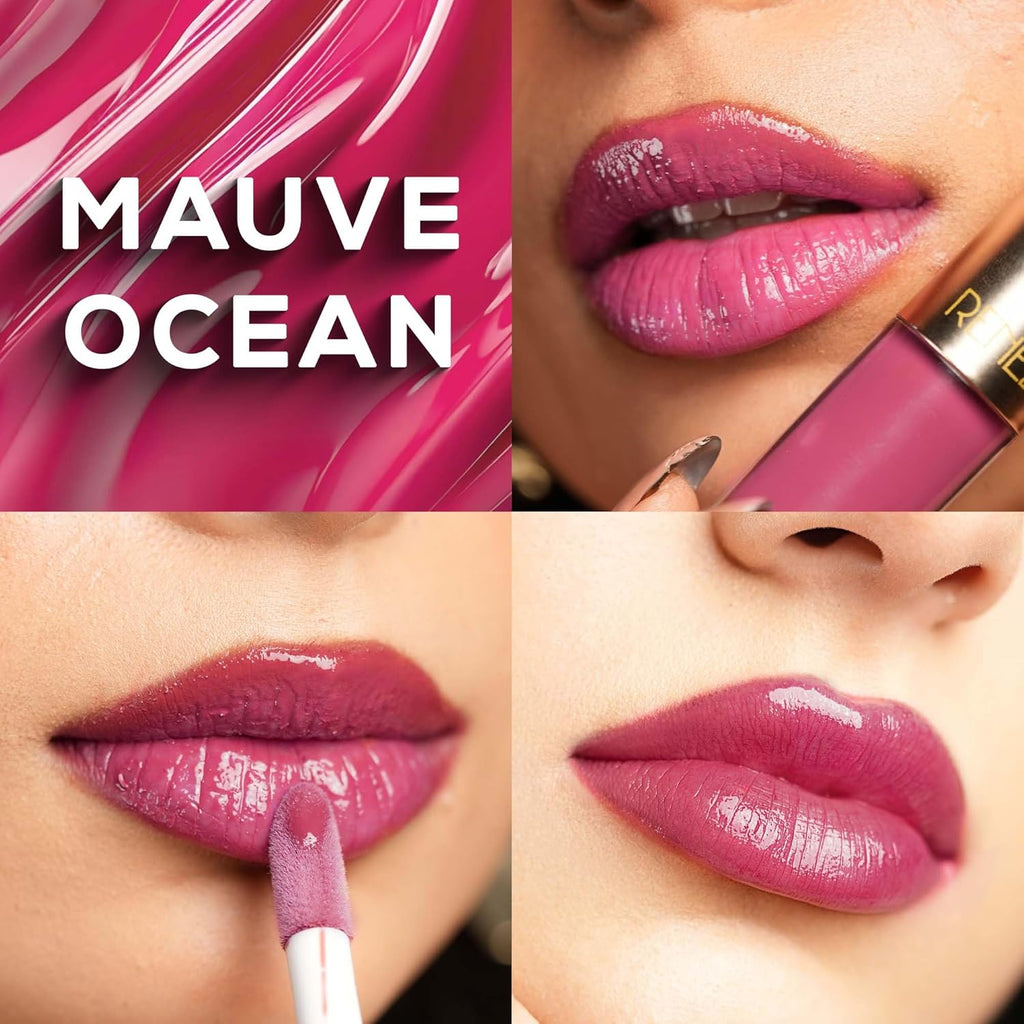 RENEE H2O Hydrating Liquid Lipstick - Mauve Ocean, Hydrating, Lightweight | Natural Lip Like Look | Glossy finish | Hyaluronic Acid, Peptides & Vitamin E Infused | 4 ml