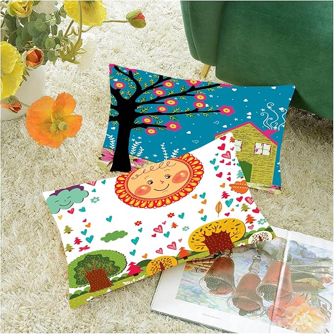 Aerohaven Set of 5 Abstract Decorative Hand Made Jute Throw Pillow Cushion Covers Multicolor