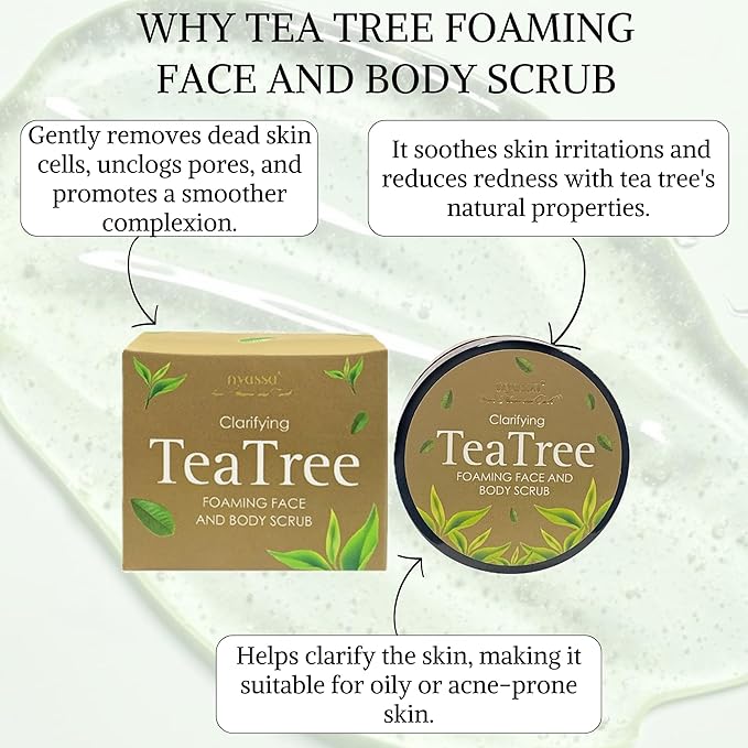 Nyassa Tea Tree Face and Body Scrub - 35 Gms