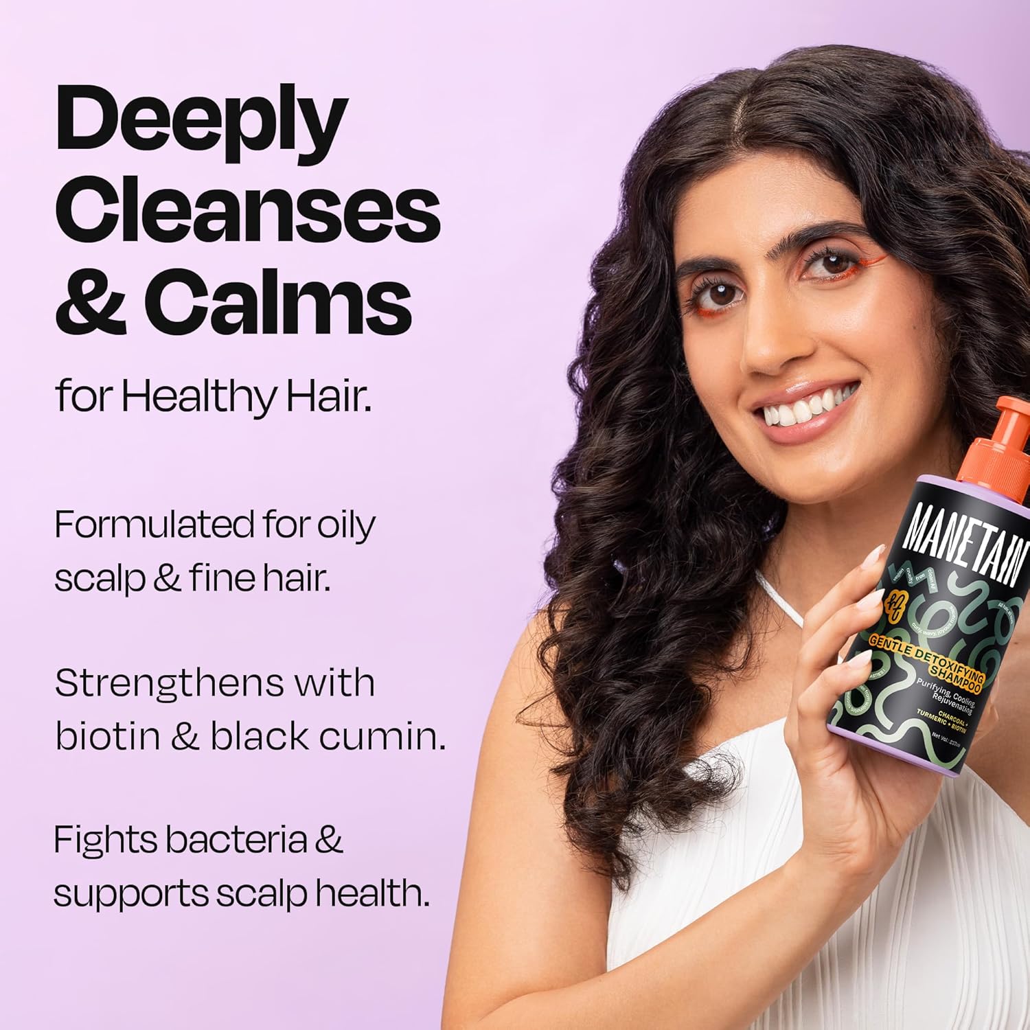 MANETAIN Gentle Detoxifying Shampoo 237ml – Deep Cleansing for Oily Scalp & Fine Hair