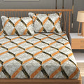 Homefab India 180 TC Microfiber Double BedSheet with 2 Pillow Covers Beige Brown