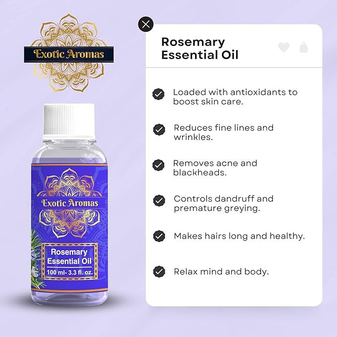 Exotic Aromas Hair Oil Rosemary Essential Oil - 100 ml