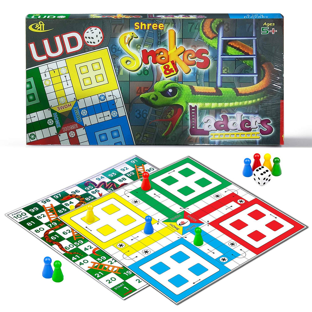 Kids Mandi Ludo and Snake and Ladder Deluxe Board Game Big Size 13 Inch Play Board