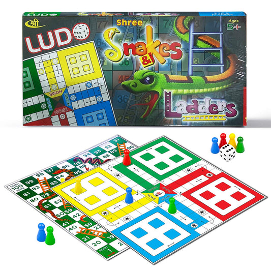 Kids Mandi Ludo and Snake and Ladder Deluxe Board Game Big Size 13 Inch Play Board