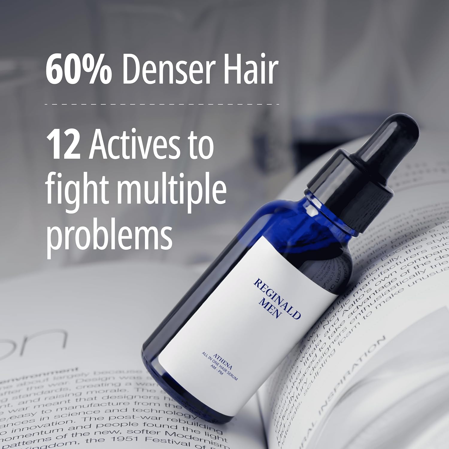 Reginald Men Athena- All in one Hair Growth Serum | Hair Fall Control & Follicle Boost with 12 Actives | Advanced Hair Growth Serum For Scalp | Controls HairFall & Boosts New Hair Growth | For Men | 30ml