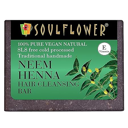 Soulflower Neem Henna Shampoo Bar - 150 gms