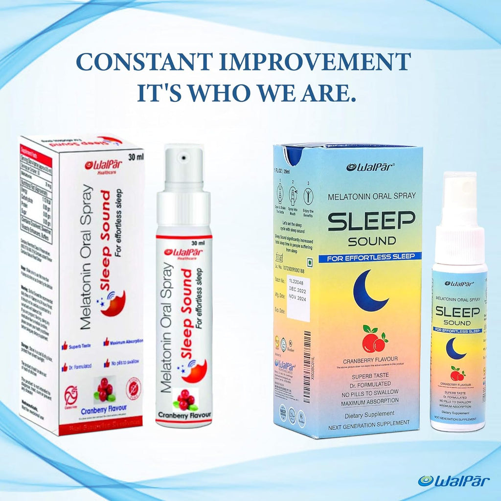 WALPAR Sound Sleep Melatonin Oral Spray for effortless sleep Cranberry Flavour 30 ml, 70 grams