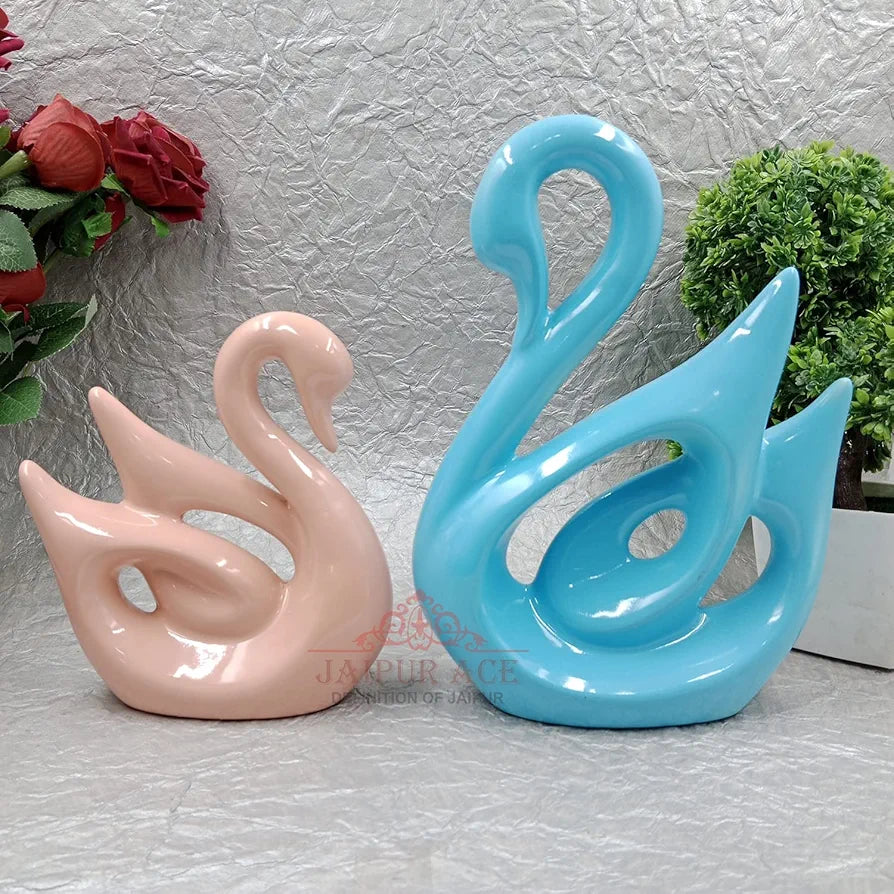 Jaipur Ace Paradise Swan Couple Statue Showpieces Creative Abstract Design Art Figurine Swan Couple