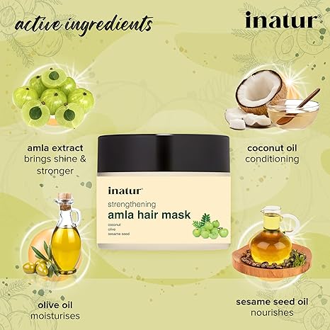 Inatur Strengthening Amla Hair Mask with organic Coconut - 200 gms