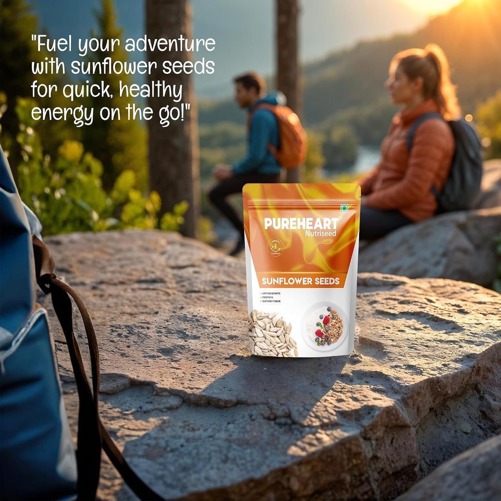 Pureheart Premium Raw Sunflower Seeds for Eating - Protein, Fibre and Antioxidants Rich Superfood for Heart Health, Immune Support, Healthy Diet Snack