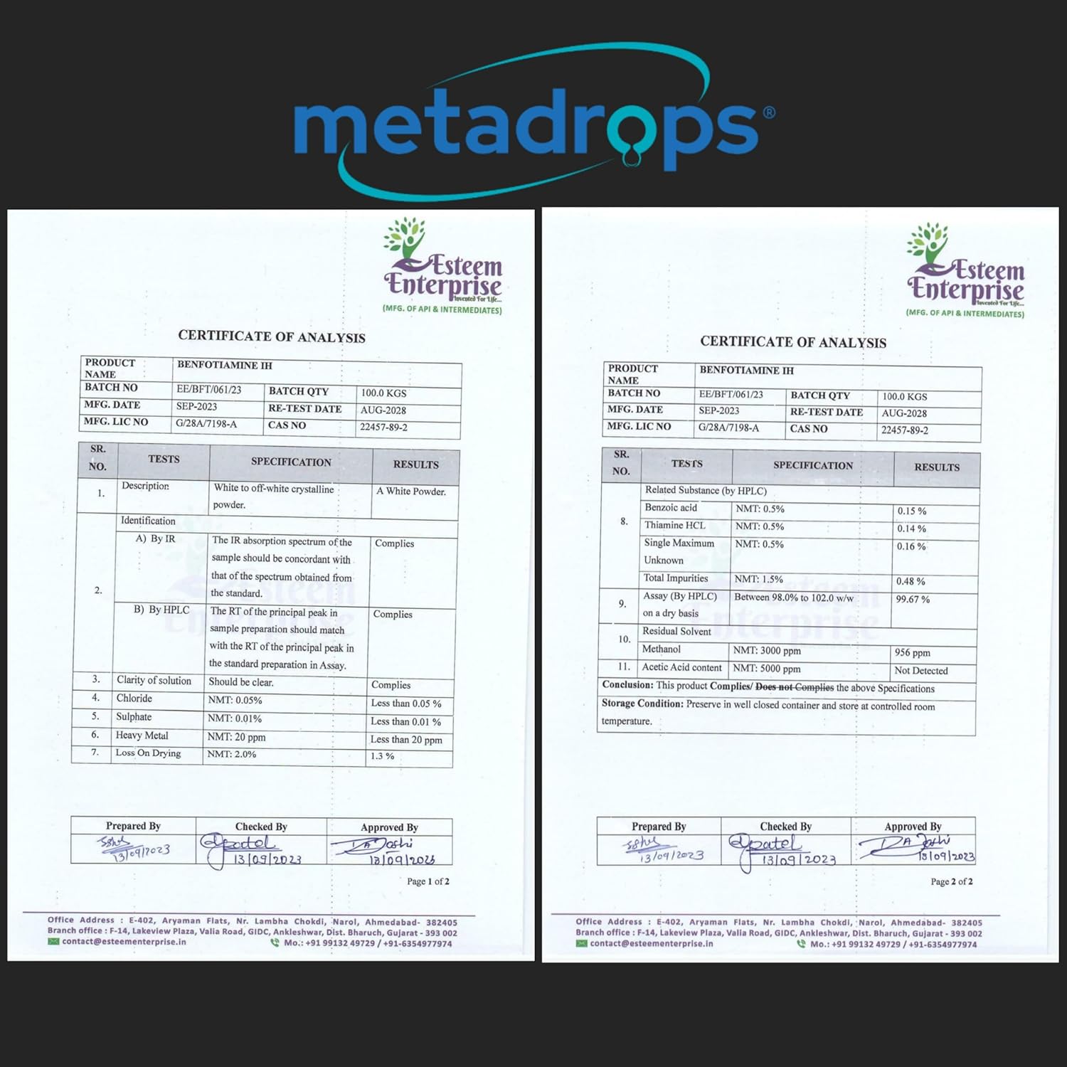 METADROPS Benfotiamine 300 Mg in Liquid Form - Premium Supplement for Nerve Health, Energy, and Glucose Metabolism Support - 50ml Bottle Providing 100 Servings - Fast Absorption and Trusted Quality