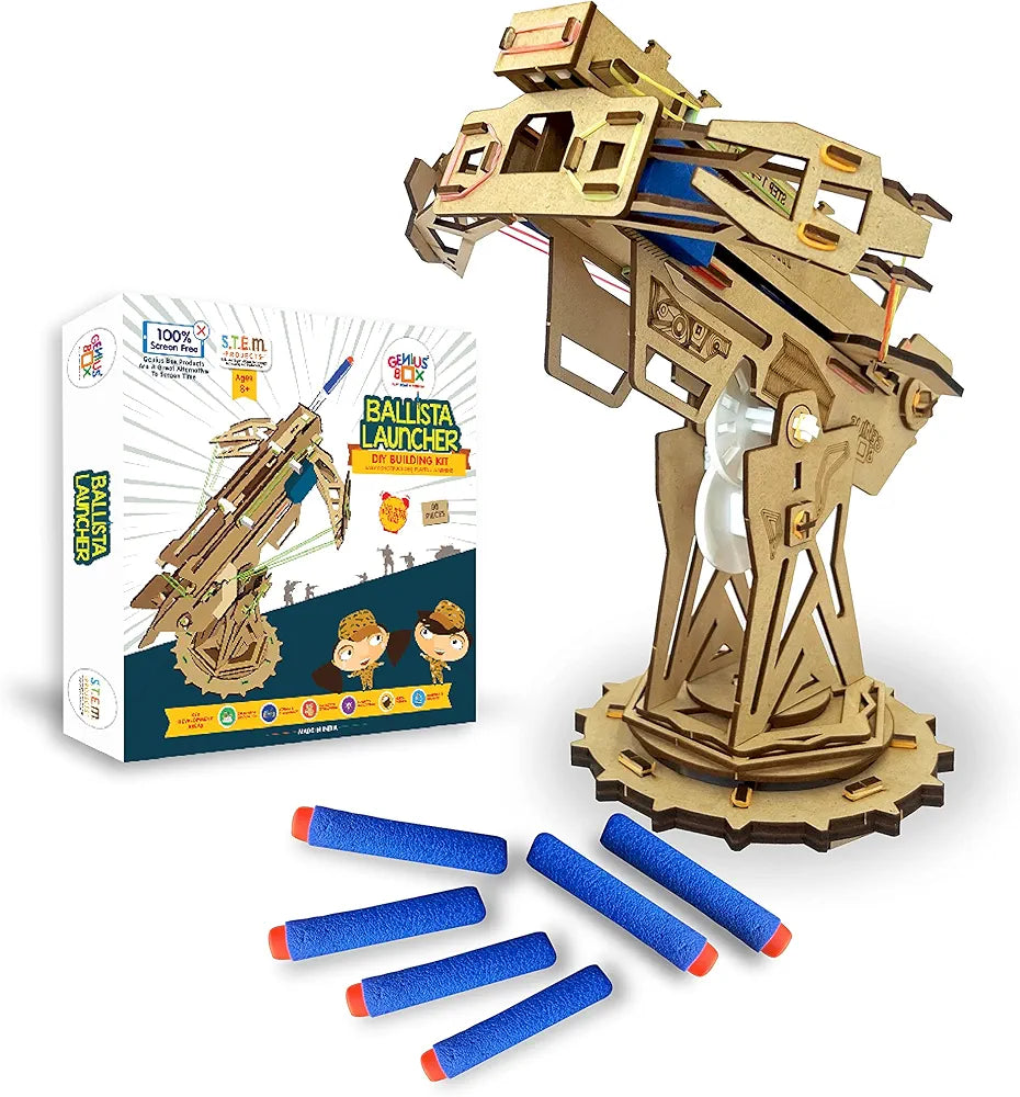 Genius Box Play some Learning Ballista Launcher Diy Stem Educational Toy & Construction Based Fun Activity Game For Kids, Science Experiment Kit 8 To 14, Best Gift, Activity Kit For Kids