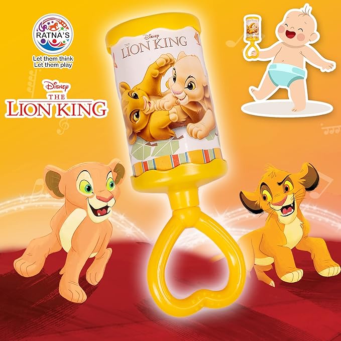 Ratna's Disney Lion King Baby Rattle With Sweet and Melodious Sound for Infants Safe & Non Toxic