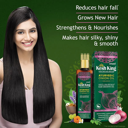 Kesh King Organic Onion Oil with Curry Leaves Hair Fall Control Oil - 200ml