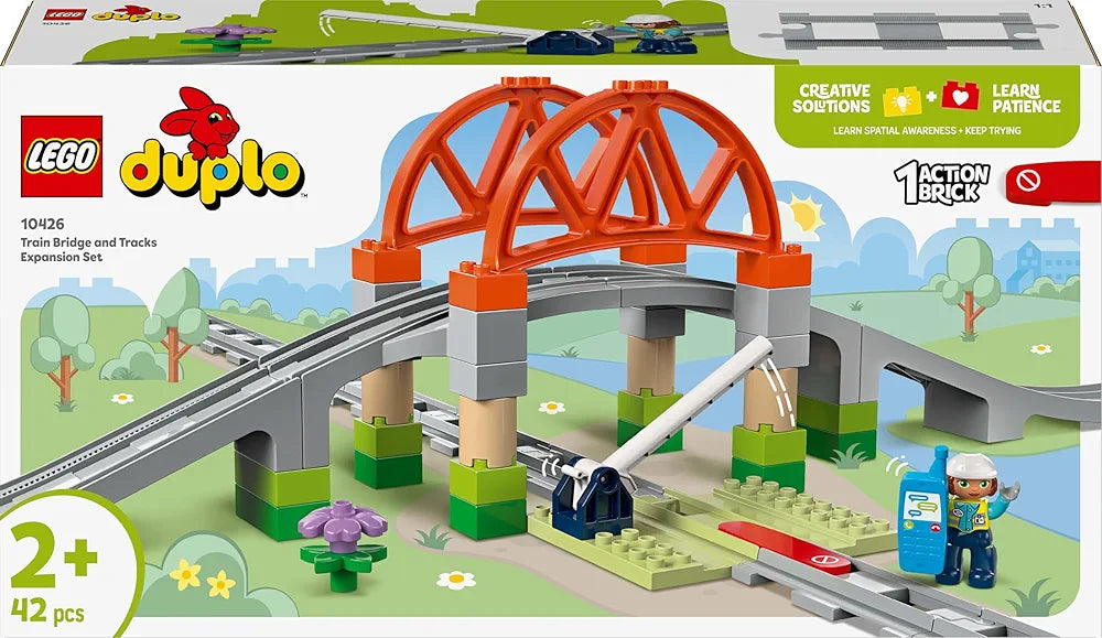 Lego Duplo Town Train Bridge and Tracks Expansion Set 10426 Building Blocks Toys for 2+ Gift for Boys and Girls