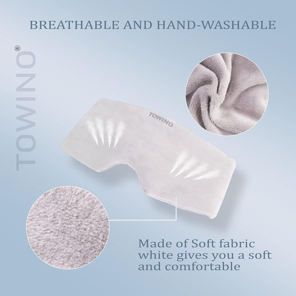 TOWINOÂ® Eye Mask for Sleeping Super Soft & Smooth And Fully Adjustable To All Size Heads - Super Soft & Comfortable for Women and Men, Blindfold for Travelling, Night Sleeping,Nap Suitable for All Family Members Made In India (Grey)