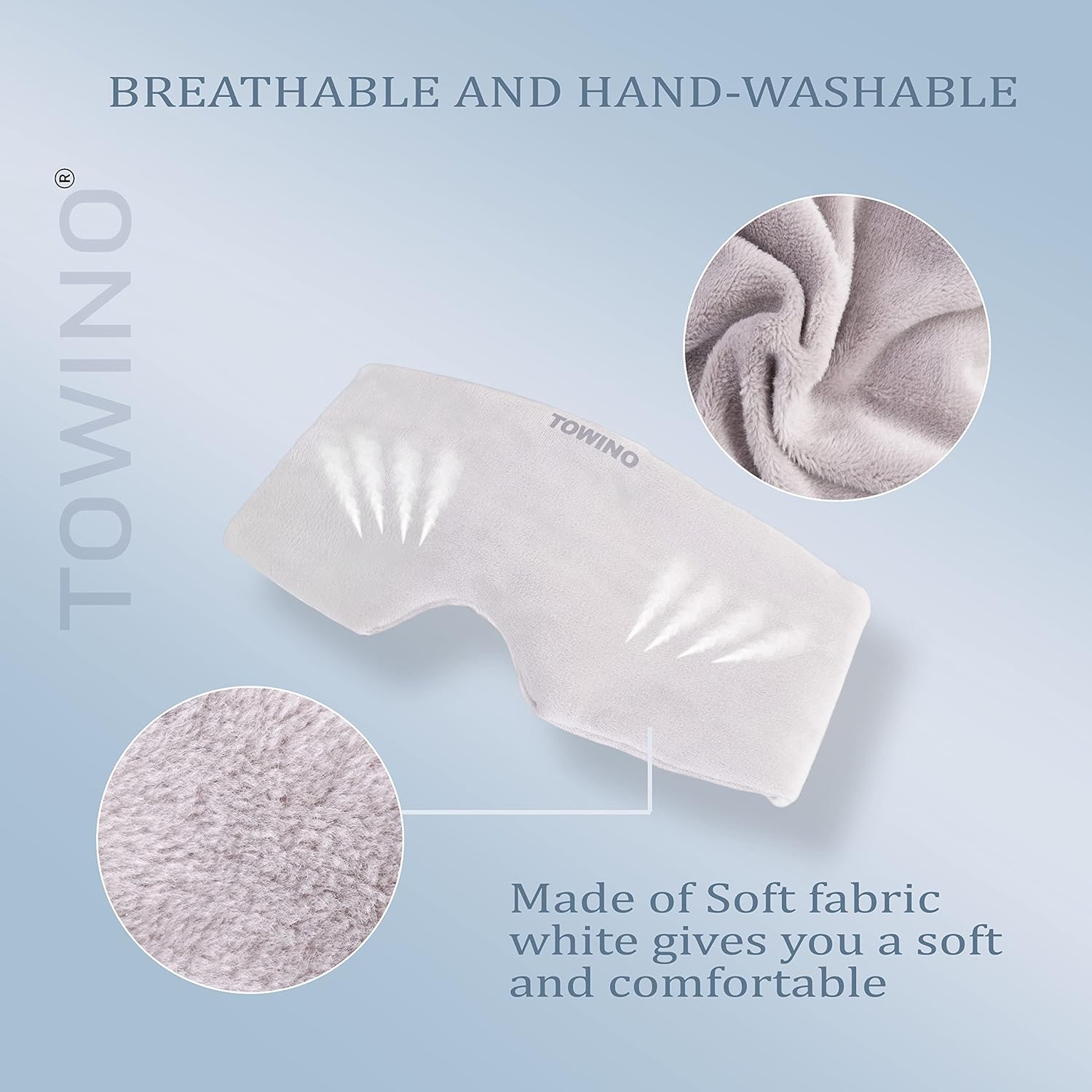 TOWINOÂ® Eye Mask for Sleeping Super Soft & Smooth And Fully Adjustable To All Size Heads - Super Soft & Comfortable for Women and Men, Blindfold for Travelling, Night Sleeping,Nap Suitable for All Family Members Made In India (Grey)